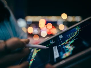 Team meeting laptop discussion
