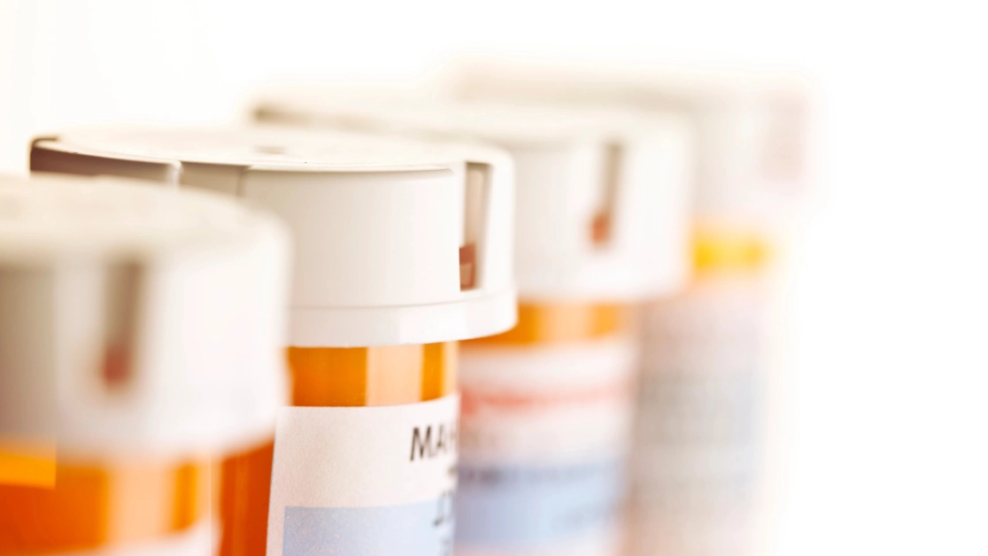 Orange pharmaceutical bottles