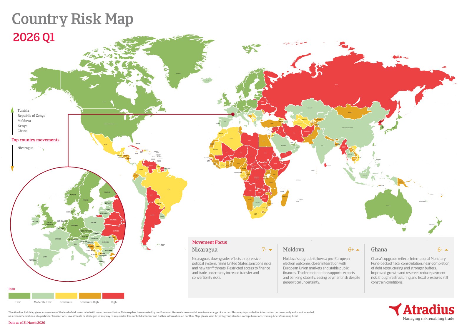 Country Risk Rating | Atradius Country Risk Map