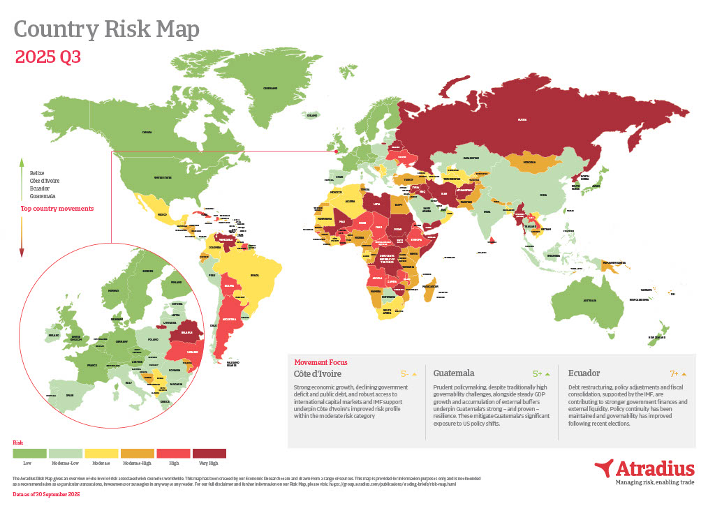 Country Risk Rating | Atradius Country Risk Map
