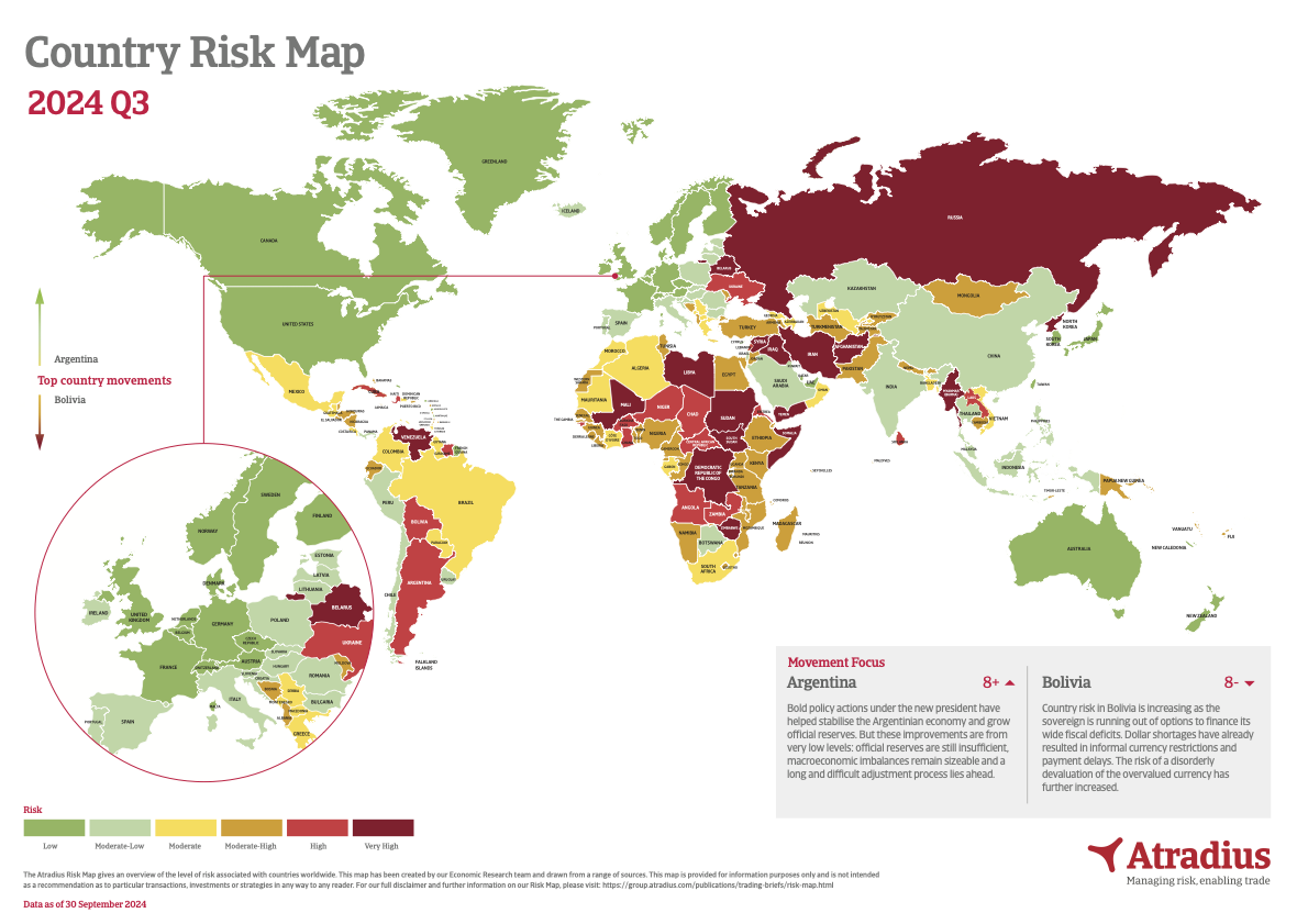 Country Risk Rating | Atradius Country Risk Map